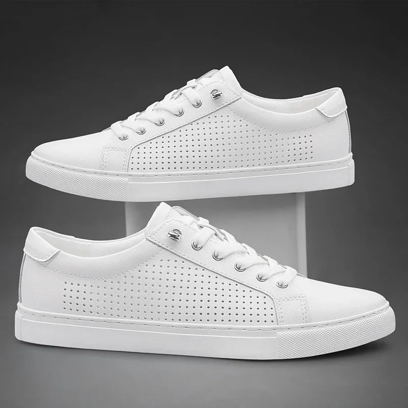 BeClassic™ Soft Cow Leather Sneakers – Trendy White Comfort for Summer in Extended Sizes.