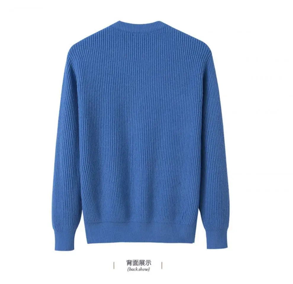 BeClassic™ Knit Long Sleeve Polo – Casual O-Neck Sweater for Refined Everyday Style.