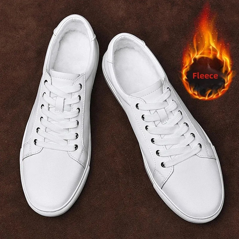BeClassic™ Soft Cow Leather Sneakers – Trendy White Comfort for Summer in Extended Sizes.