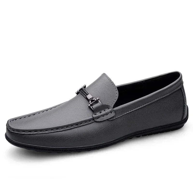 BeClassic™ Handmade Blue Leather Loafers – Luxury Slip-Ons for Business & Casual Wear.