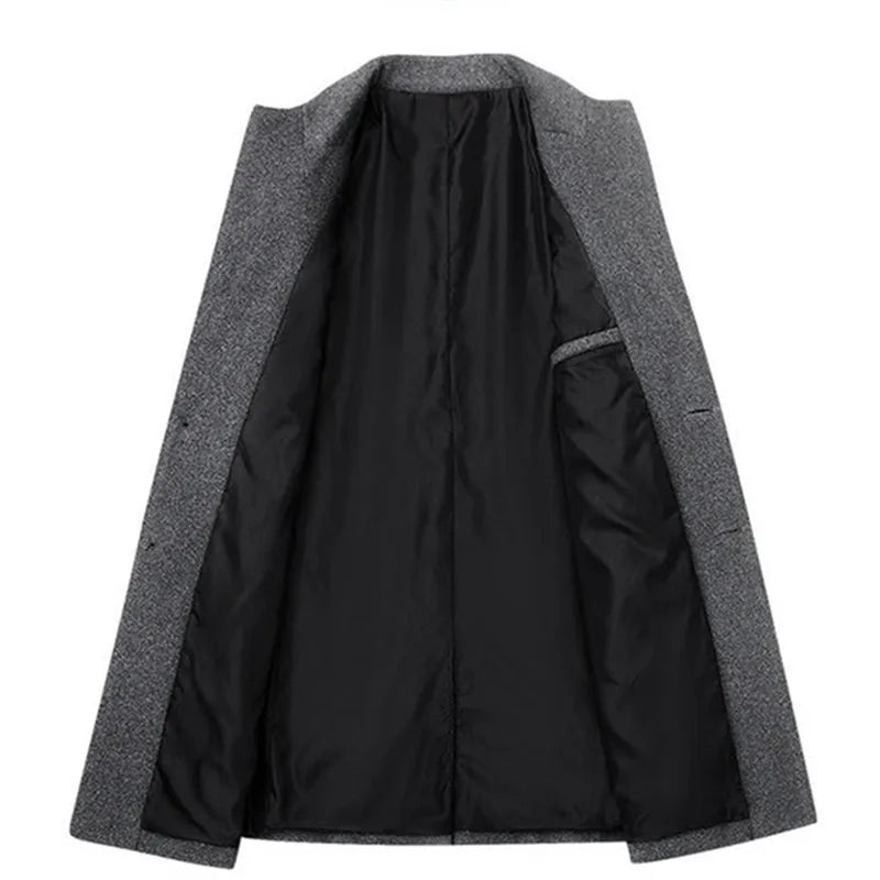 BeClassic™ Wool Blend Trench Coat – Business Casual Long Sleeve Outerwear for Autumn & Winter.