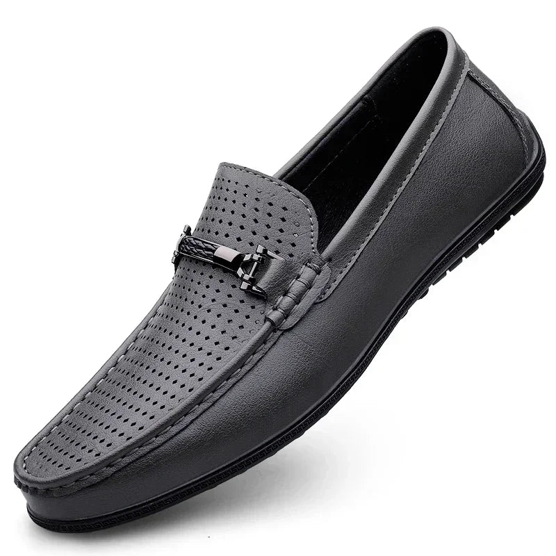 BeClassic™ Handmade Blue Leather Loafers – Luxury Slip-Ons for Business & Casual Wear.