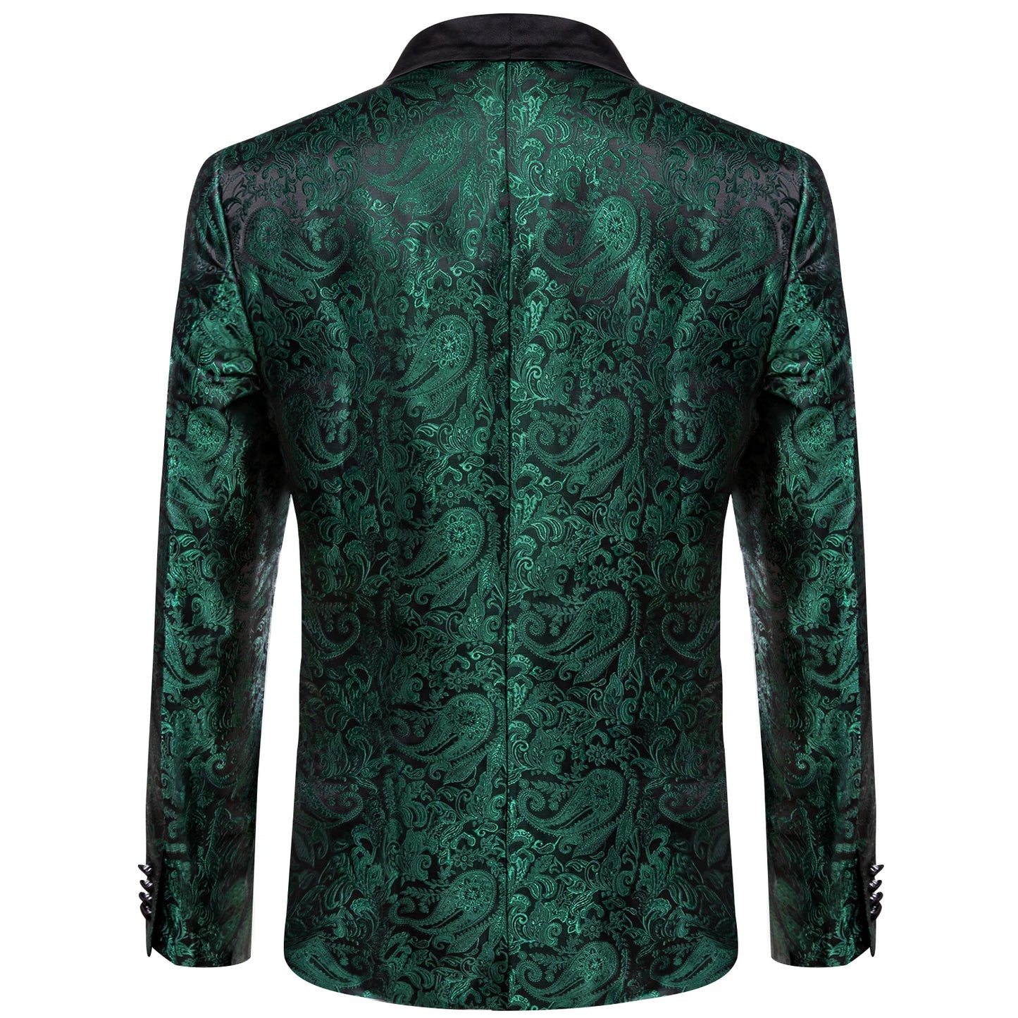 BeClassic™ Paisley Luxe Blazer – Bold Green, Red & Silver Statement Jacket for Weddings & Banquets.