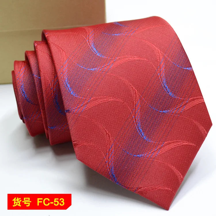 67 Styles Men's Ties Solid Color Stripe Flower Floral 7-8cm Jacquard Necktie Accessories Daily Wear Cravat Wedding Party Gift