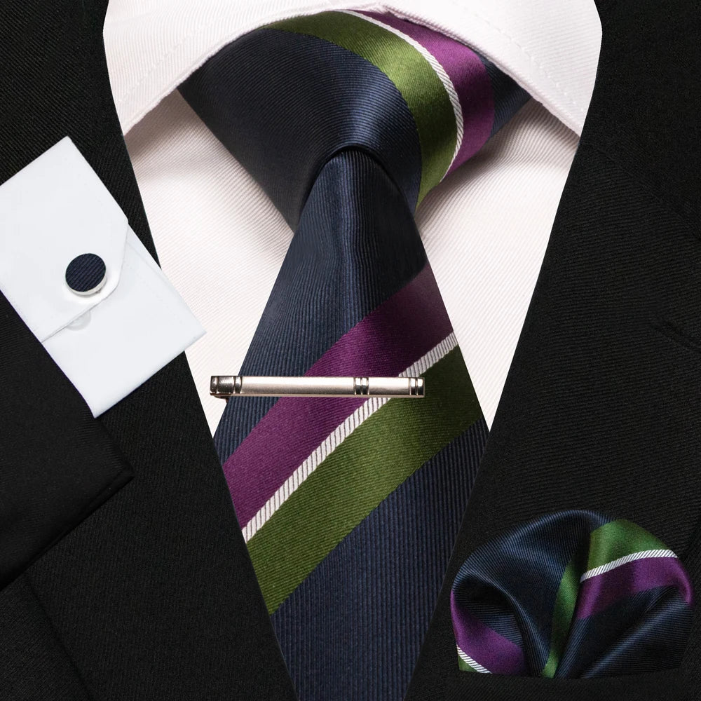 BeClassic Monoco Silk Tie & Accessory Set – Crimson Royale