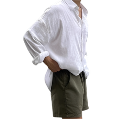 BeClassic™ 2025 Breathable Linen-Cotton Shirt – Trendy Korean Streetwear for Summer.