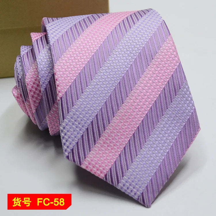 67 Styles Men's Ties Solid Color Stripe Flower Floral 7-8cm Jacquard Necktie Accessories Daily Wear Cravat Wedding Party Gift