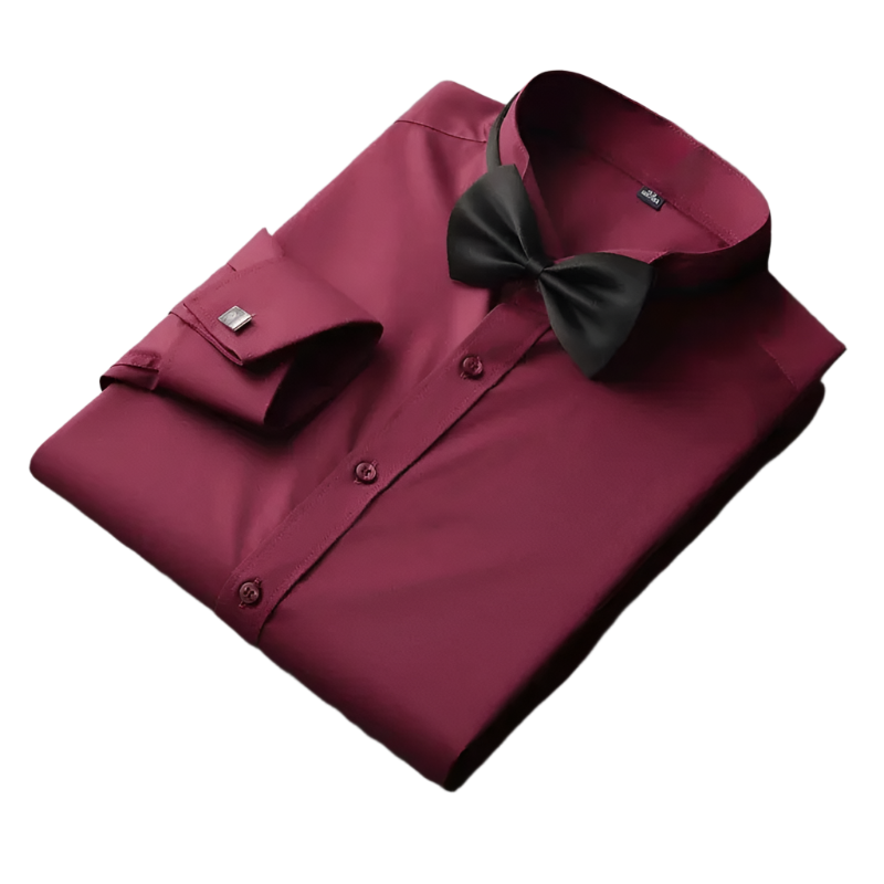 BeClassic™ Wing Tip French Cuff Shirt – Elegant Plus-Size Tuxedo Shirt for Weddings & Formal Events.