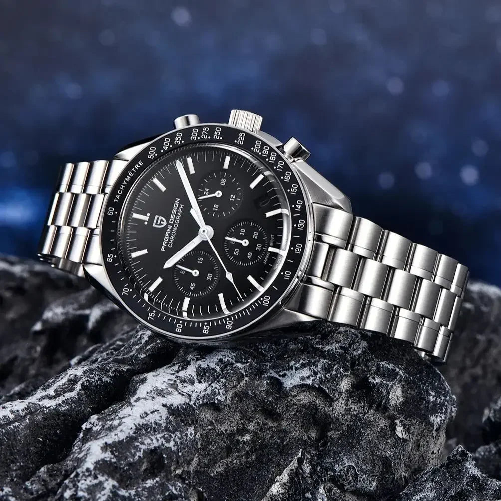 BeClassic™ PAGANI DESIGN 2025 Chronograph – Luxury Quartz Watch with Auto Date & AR Sapphire Glass.