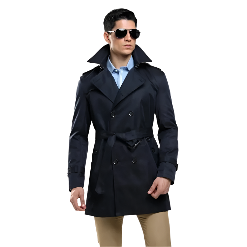BeClassic™ Luxury Men's Trench Coat – Timeless, Tailored, and Sophisticated.