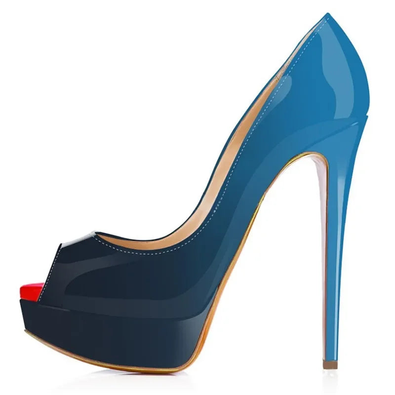 BeClassic Monoco Patent Stiletto Pumps – Midnight Allure