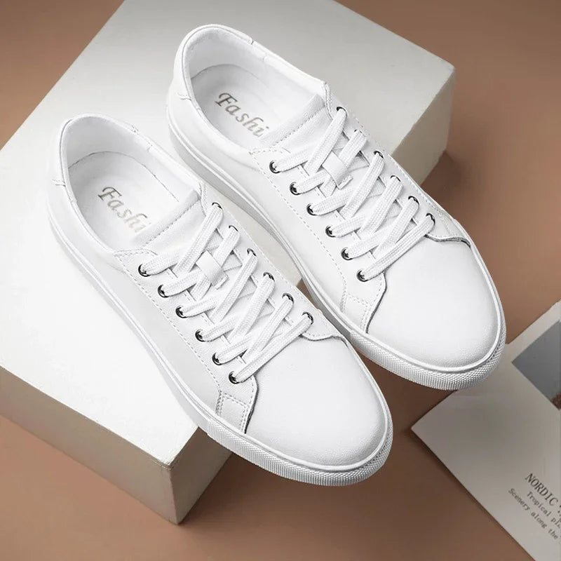 BeClassic™ Soft Cow Leather Sneakers – Trendy White Comfort for Summer in Extended Sizes.