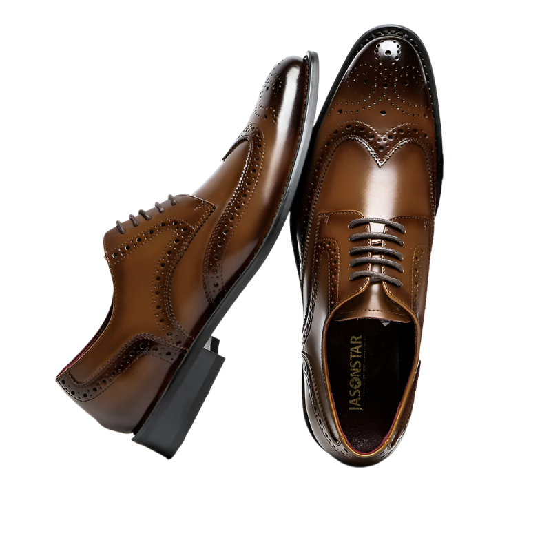 BeClassic™ Top-Grain Leather Brogue Oxfords – Luxury Formal Shoes for Weddings & Business.