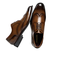 BeClassic™ Top-Grain Leather Brogue Oxfords – Luxury Formal Shoes for Weddings & Business.