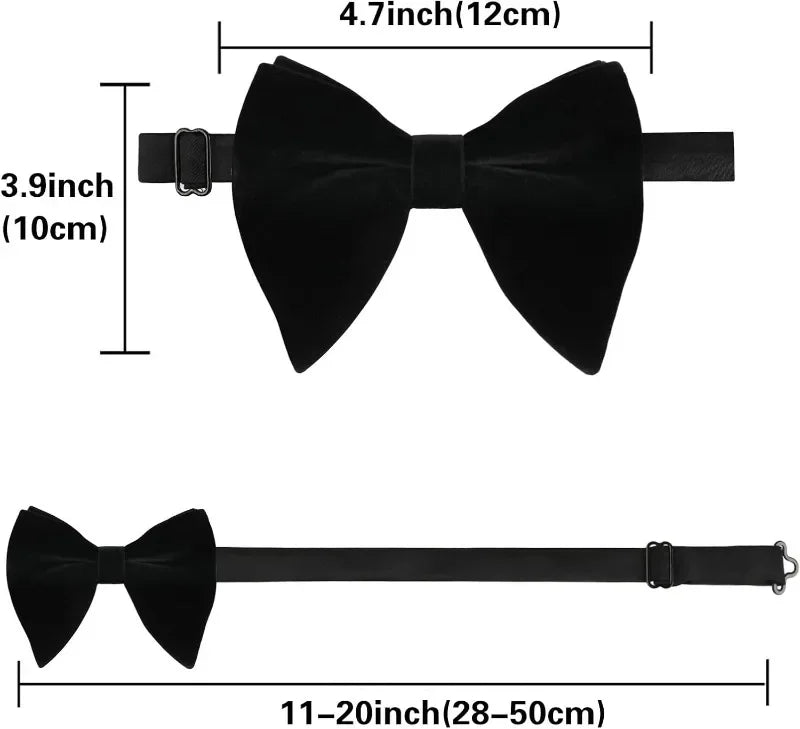 BeClassic Monoco Velvet Bow Tie – Black Signature