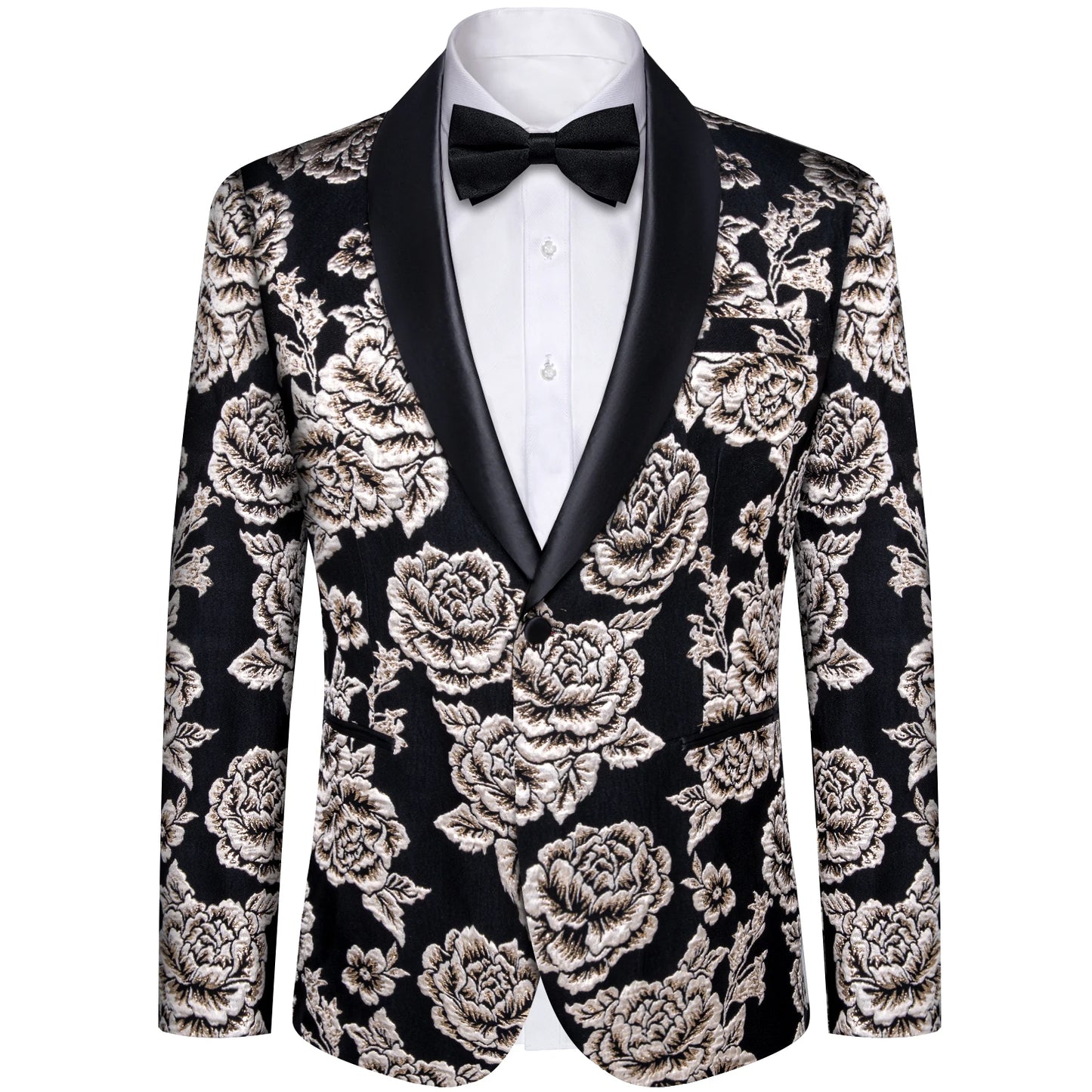 BeClassic™ Paisley Luxe Blazer – Bold Green, Red & Silver Statement Jacket for Weddings & Banquets.