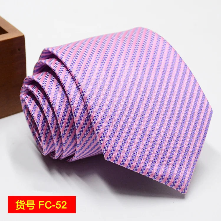 67 Styles Men's Ties Solid Color Stripe Flower Floral 7-8cm Jacquard Necktie Accessories Daily Wear Cravat Wedding Party Gift