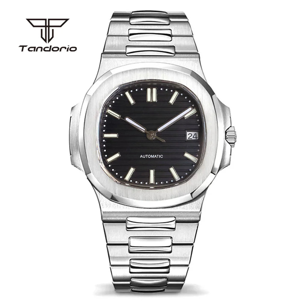 BeClassic™ Tandorio Square – 40MM Stainless Steel Automatic Watch with Multicolor Dial & Sapphire Glass