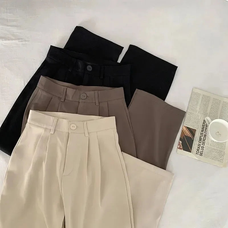 BeClassic High-Waist Straight Suit Pants – All-Season Elegance