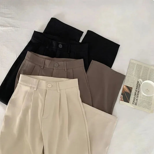 BeClassic High-Waist Straight Suit Pants – All-Season Elegance