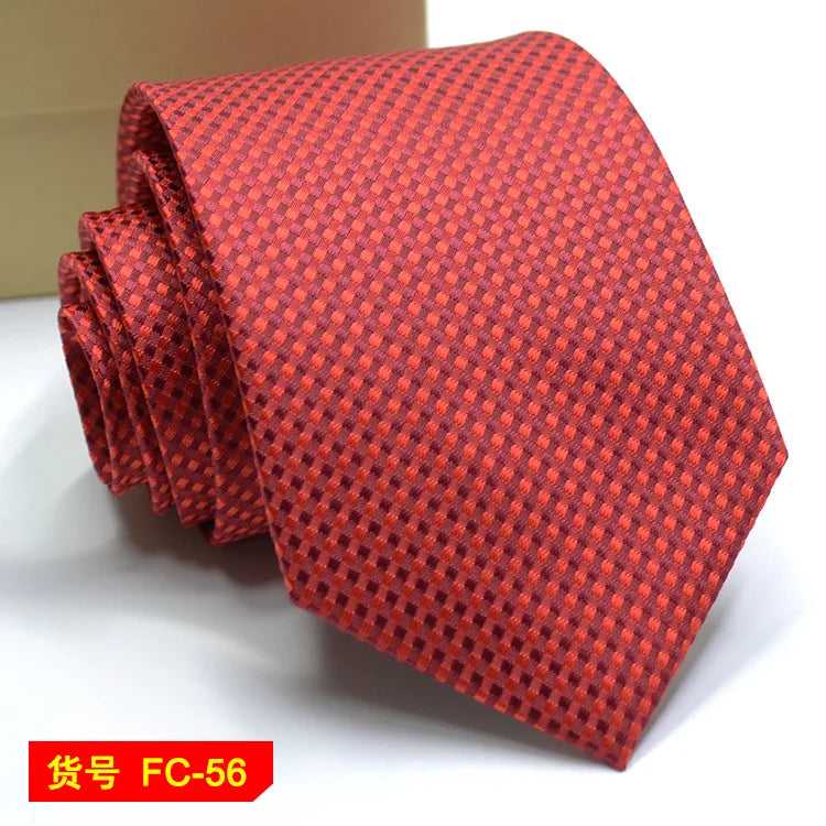 67 Styles Men's Ties Solid Color Stripe Flower Floral 7-8cm Jacquard Necktie Accessories Daily Wear Cravat Wedding Party Gift