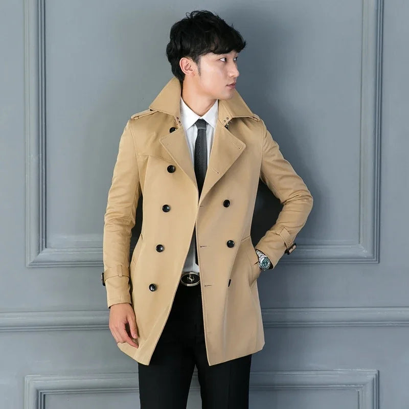 BeClassic™ Luxury Men's Trench Coat – Timeless, Tailored, and Sophisticated.
