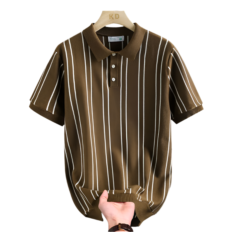 BeClassic™ Stretch Knit Striped Polo – Breathable, Sweat-Wicking Comfort for Daily Casual Wear.T-shirt.
