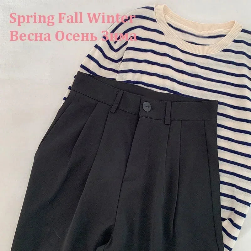 BeClassic High-Waist Straight Suit Pants – All-Season Elegance