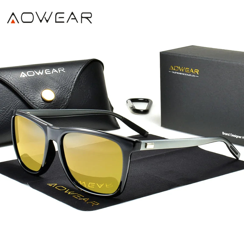 BeClassic™ AOWEAR HD Night Vision Glasses – Polarized Yellow Lens for Safe Driving.