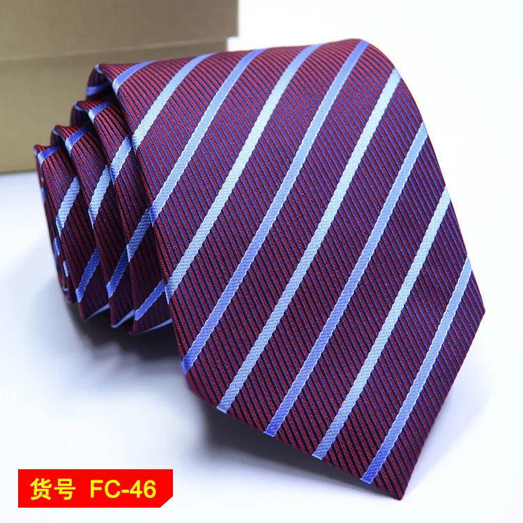 67 Styles Men's Ties Solid Color Stripe Flower Floral 7-8cm Jacquard Necktie Accessories Daily Wear Cravat Wedding Party Gift