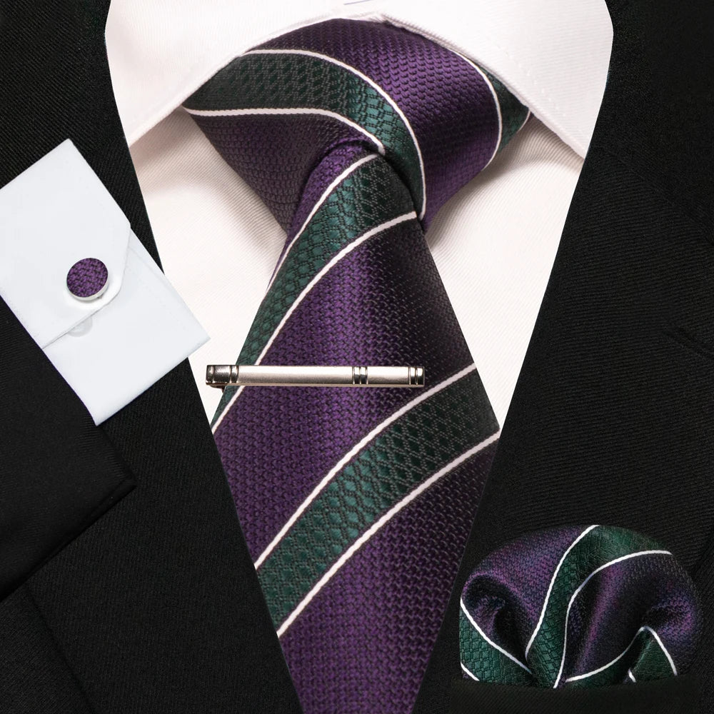 BeClassic Monoco Silk Tie & Accessory Set – Crimson Royale