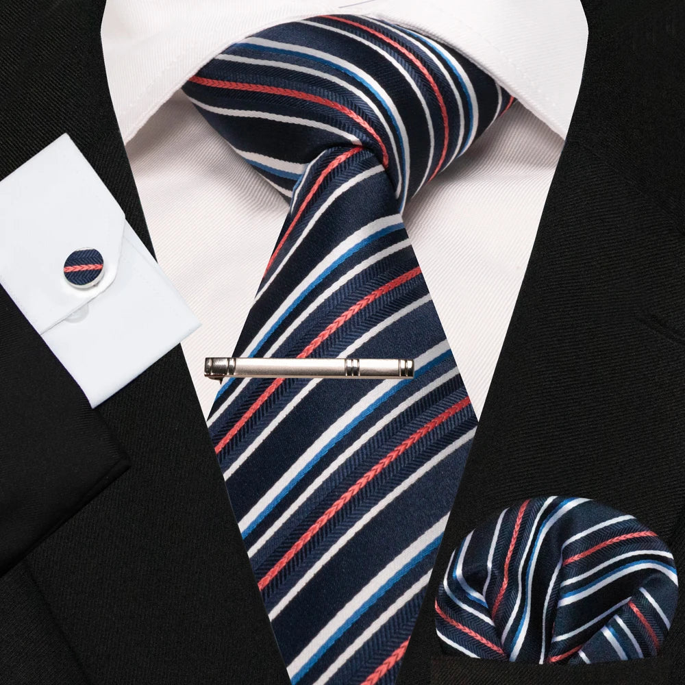 BeClassic Monoco Silk Tie & Accessory Set – Crimson Royale