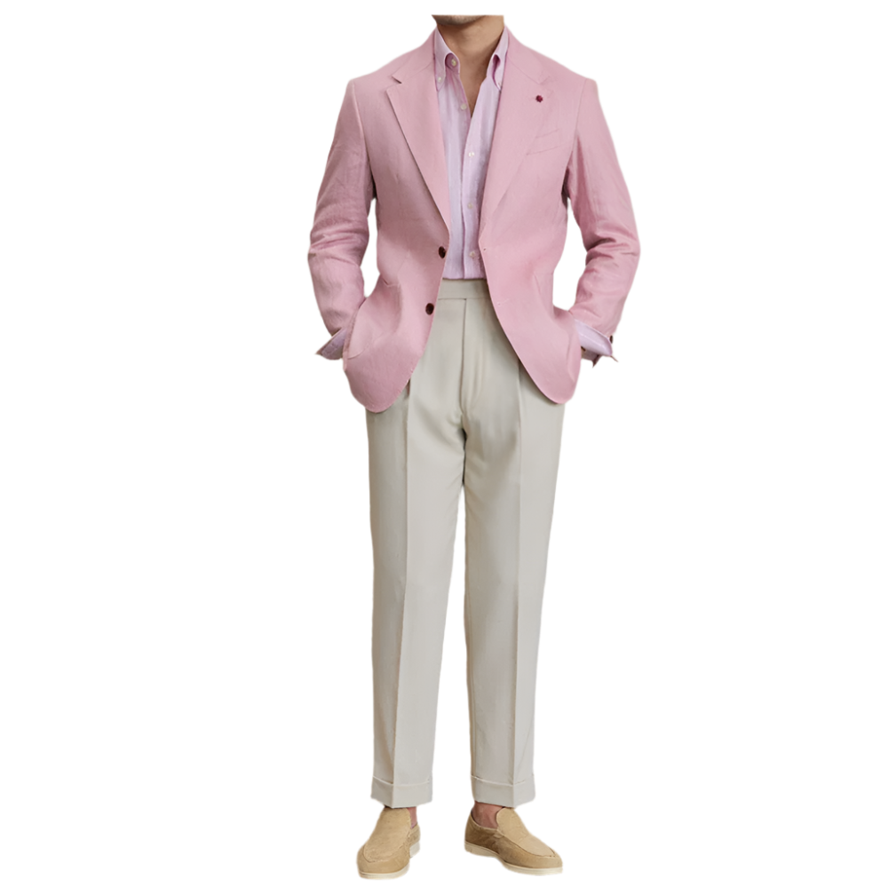 BeClassic™ 2025 Italian Linen Blazer Set – High-Quality, Breathable Two-Piece for Effortless Retro Elegance.