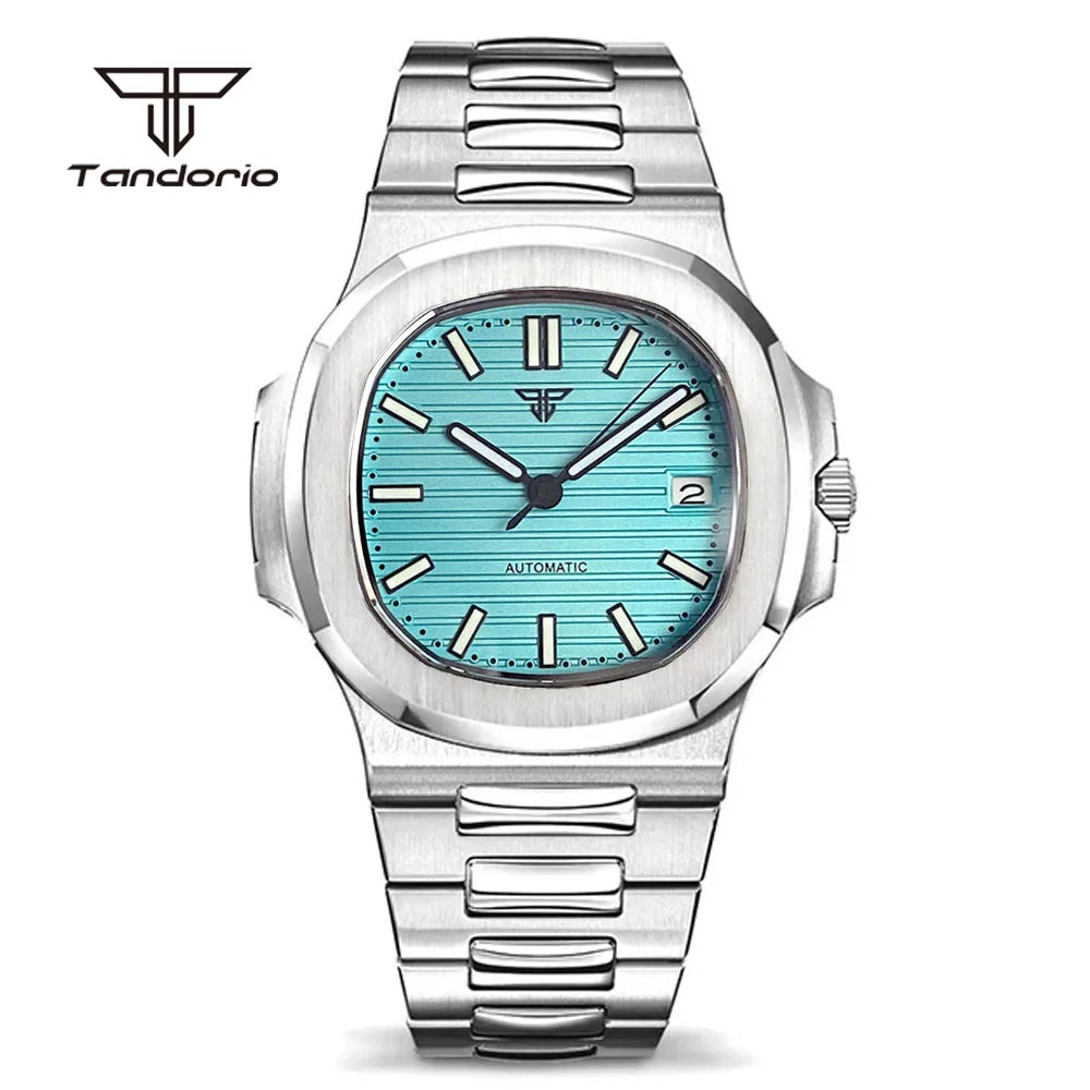 BeClassic™ Tandorio Square – 40MM Stainless Steel Automatic Watch with Multicolor Dial & Sapphire Glass