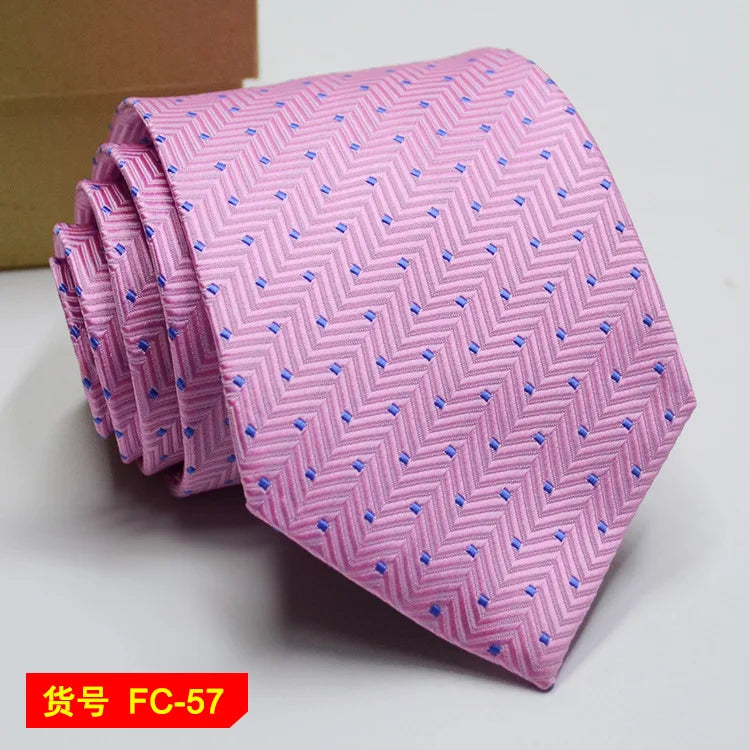 67 Styles Men's Ties Solid Color Stripe Flower Floral 7-8cm Jacquard Necktie Accessories Daily Wear Cravat Wedding Party Gift