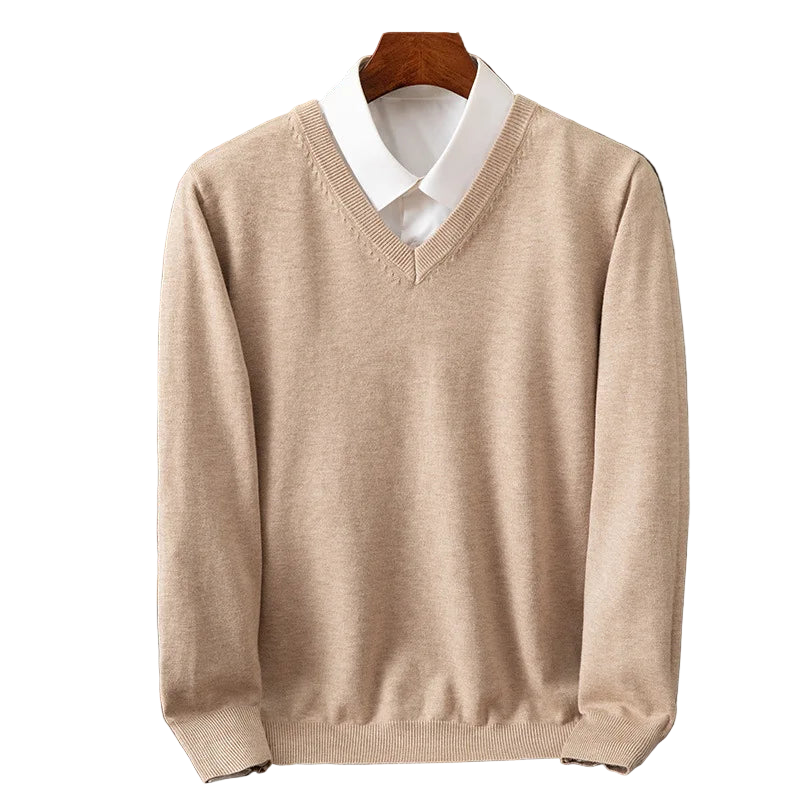 BeClassic™ Super Cashmere V-Neck Sweater – Thick, Warm Pullover for Timeless Autumn & Winter Style.