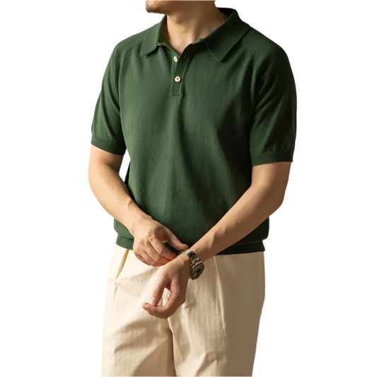 BeClassic™ Red Tornado Vintage Polo – Classic Cotton Knit for Effortless Style.