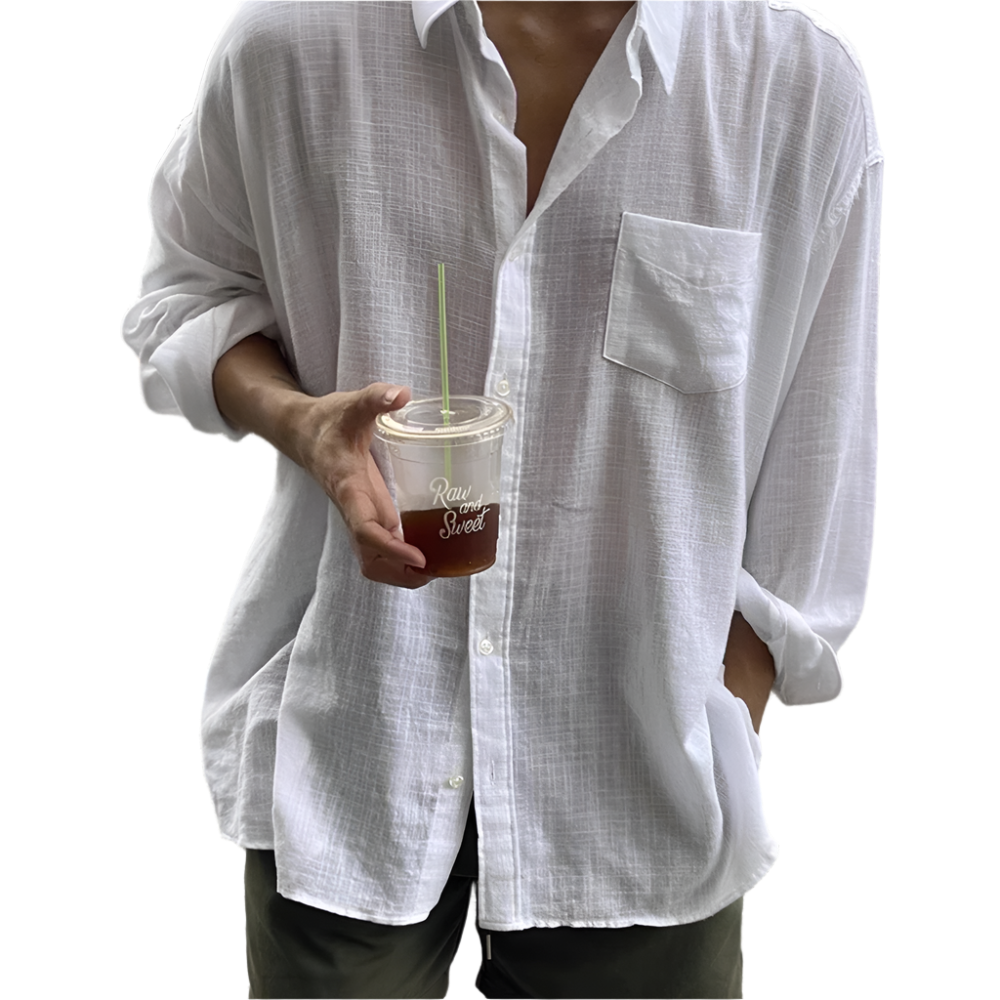 BeClassic™ 2025 Breathable Linen-Cotton Shirt – Trendy Korean Streetwear for Summer.