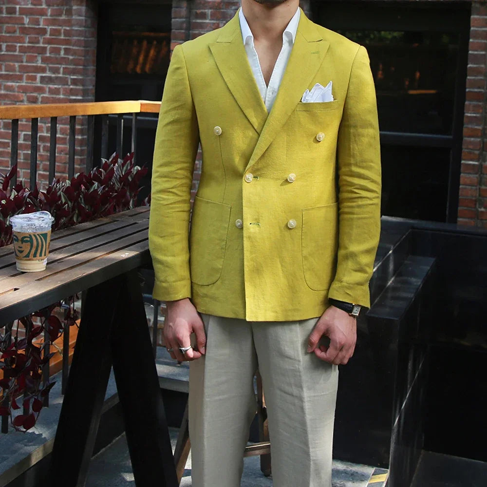 BeClassic™ Summer Linen Suit – Slim-Fit Two-Piece Elegance for Weddings & Business.