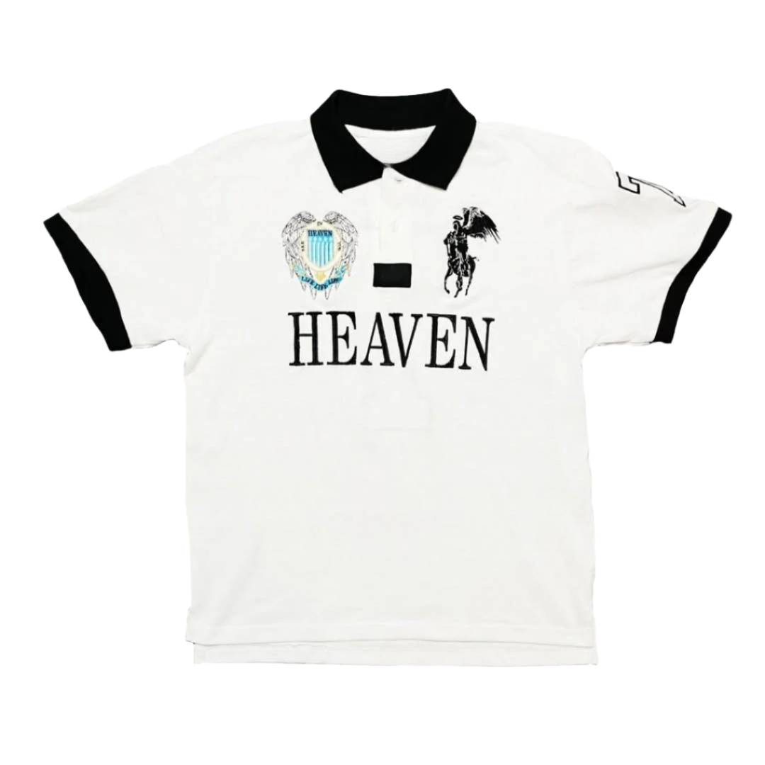 BeClassic™ Heaven & Hell Polo – Y2K streetwear with a bold punk-inspired print.