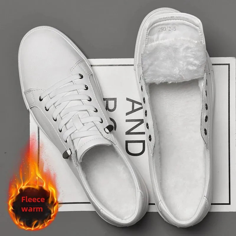 BeClassic™ Soft Cow Leather Sneakers – Trendy White Comfort for Summer in Extended Sizes.