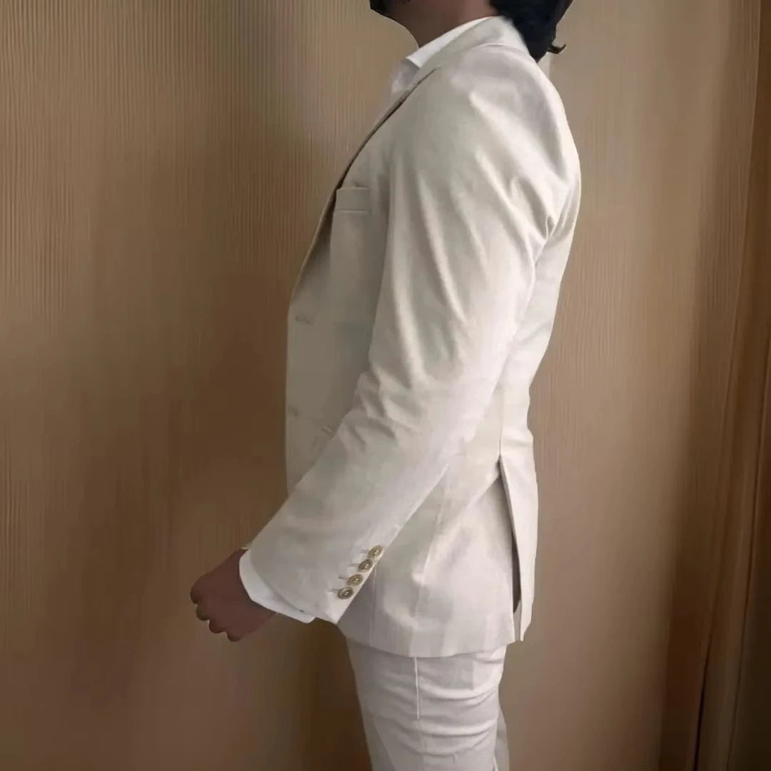 The Lake Como Linen Suit – Soft Sand Edition