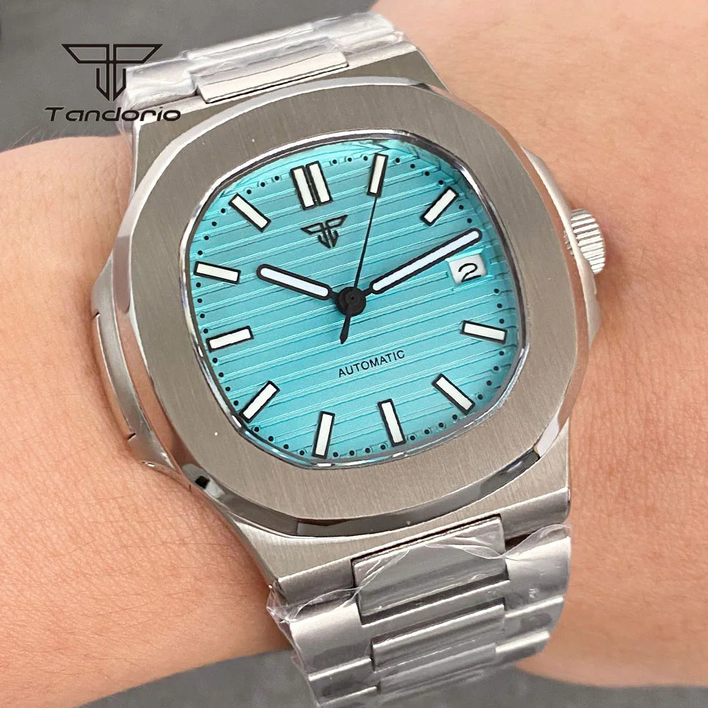 BeClassic™ Tandorio Square – 40MM Stainless Steel Automatic Watch with Multicolor Dial & Sapphire Glass