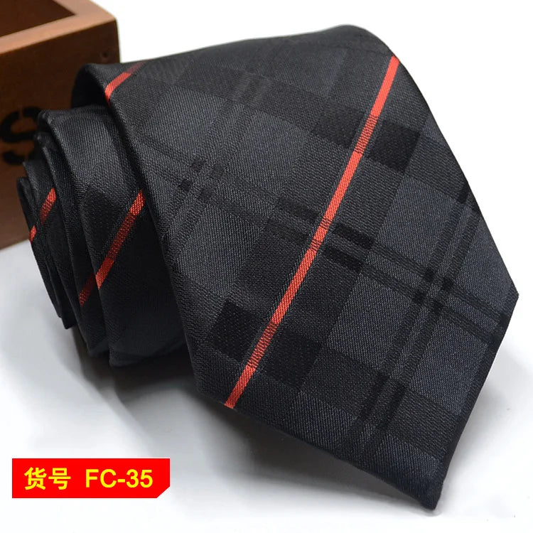 67 Styles Men's Ties Solid Color Stripe Flower Floral 7-8cm Jacquard Necktie Accessories Daily Wear Cravat Wedding Party Gift