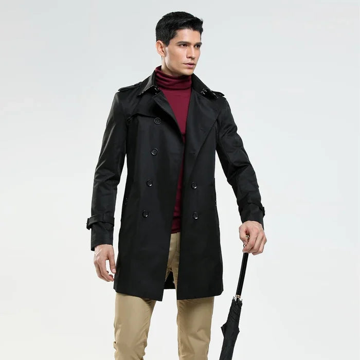 BeClassic™ Luxury Men's Trench Coat – Timeless, Tailored, and Sophisticated.