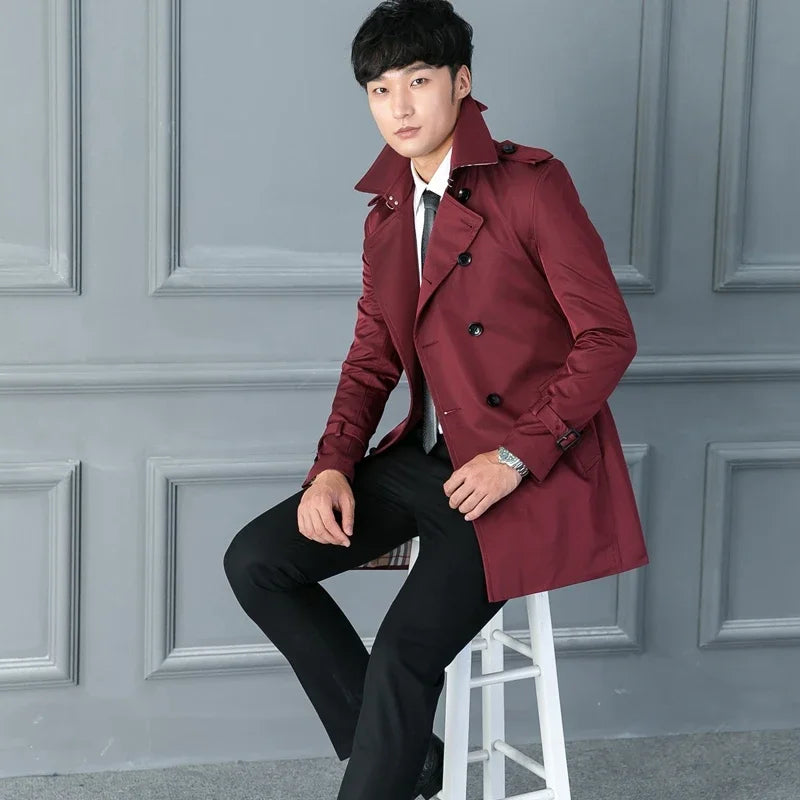 BeClassic™ Luxury Men's Trench Coat – Timeless, Tailored, and Sophisticated.