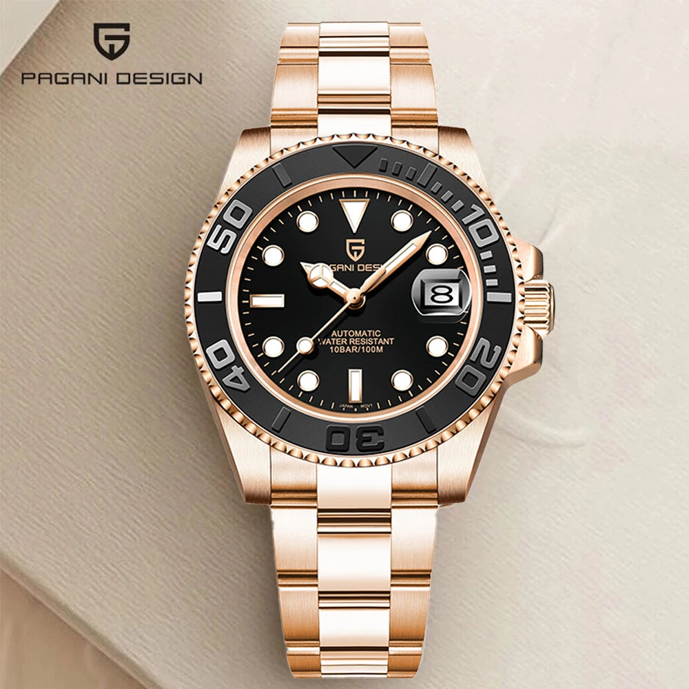 BeClassic™ PAGANI DESIGN V3 – 40MM Luxury Automatic Watch with Ceramic Bezel & AR-Coated Sapphire Glass.