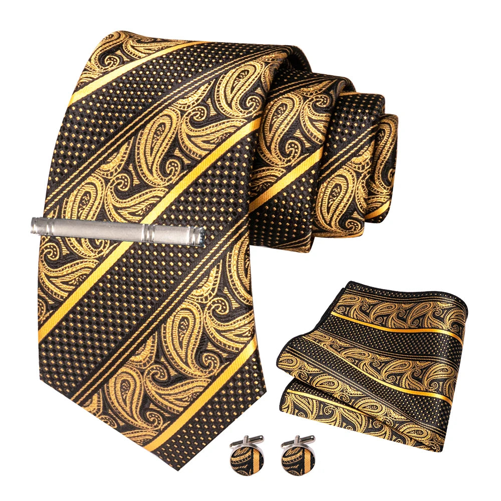 BeClassic Monoco Silk Tie & Accessory Set – Crimson Royale
