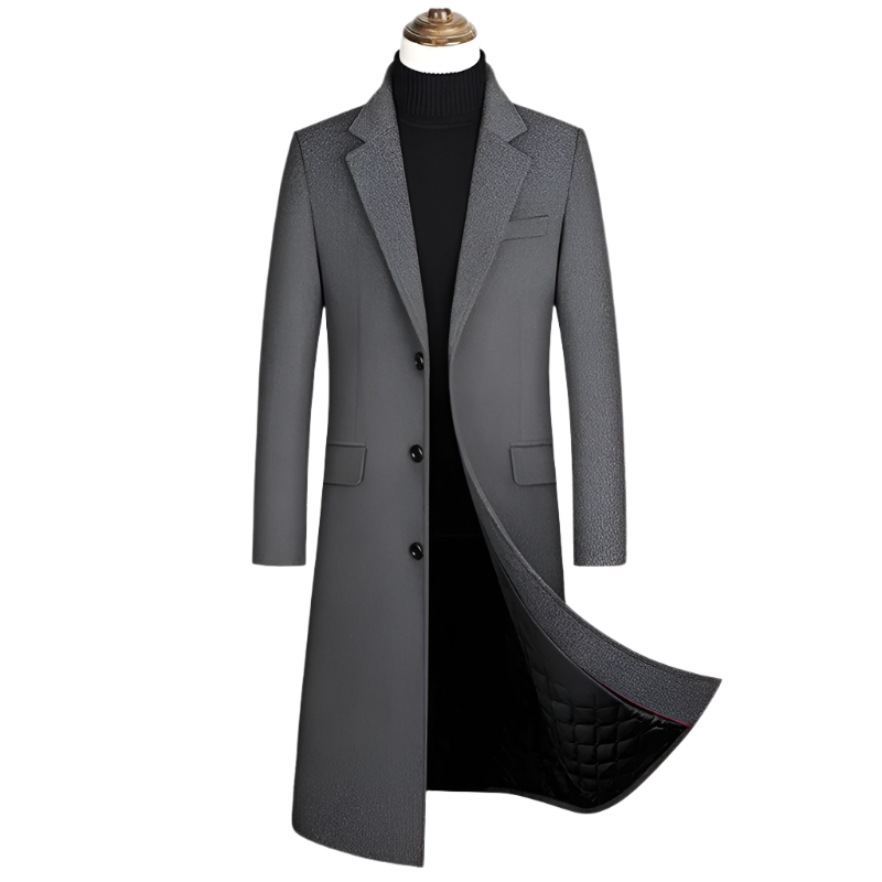 BeClassic™ Men's Extra-Long Wool Trench Coat – Classic, Thick & Warm Winter Jacket