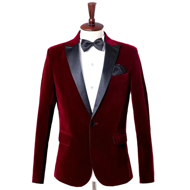 BeClassic™ Velvet Groom Tuxedo – Slim-Fit Blazer for Weddings & Banquets.